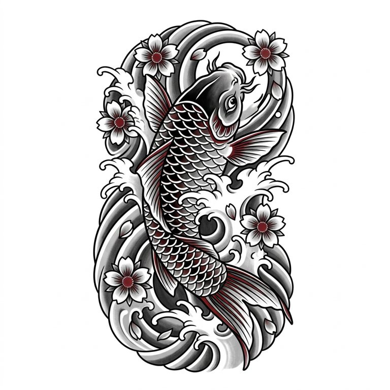 Koi fish tattoo design
