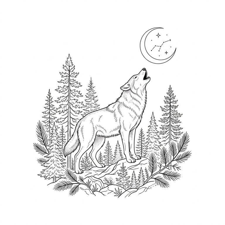 Wolf tattoo design
